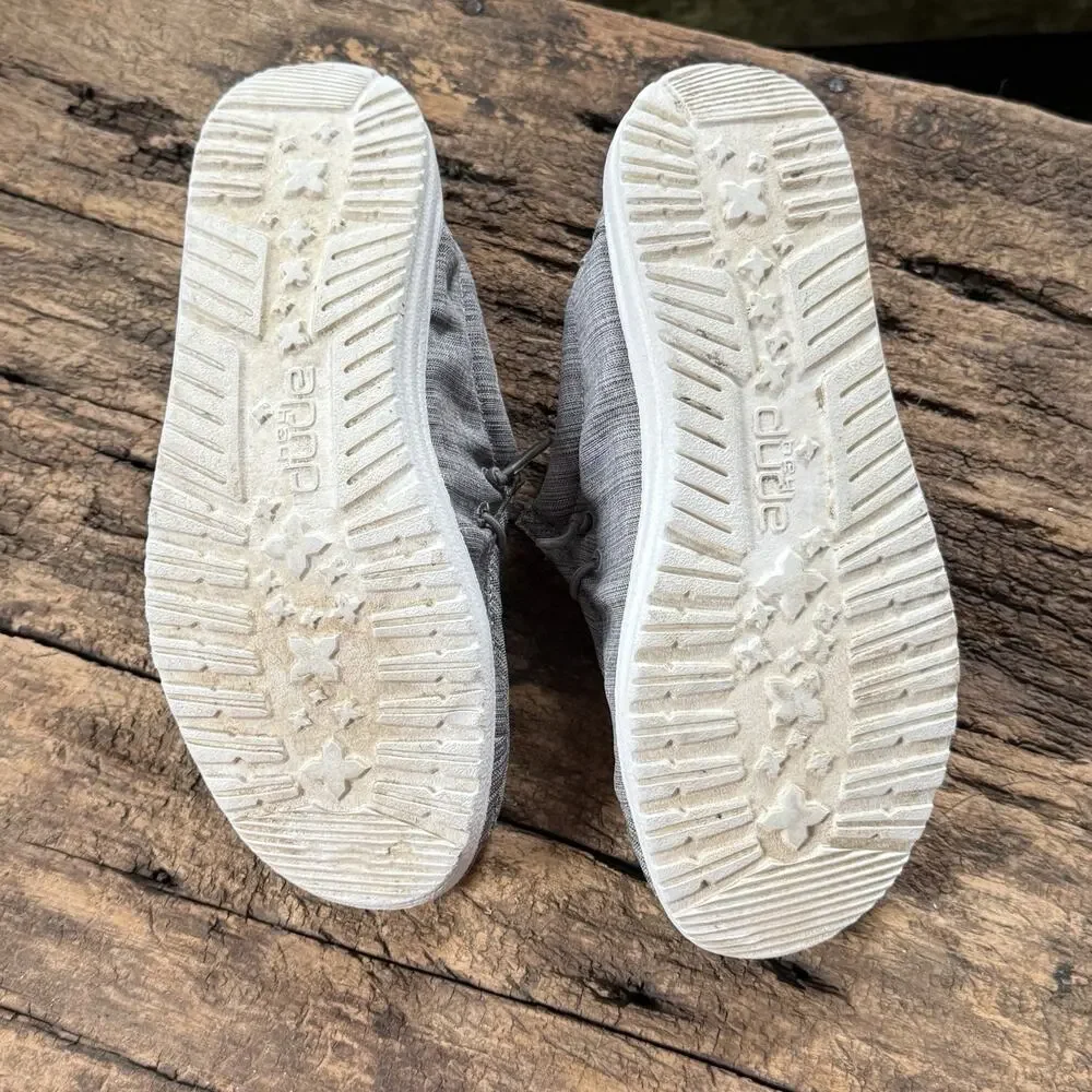 Hey Dude Wally Youth Blend Linen Shoes Stone Size US 5 / Women 6 / EU 37
